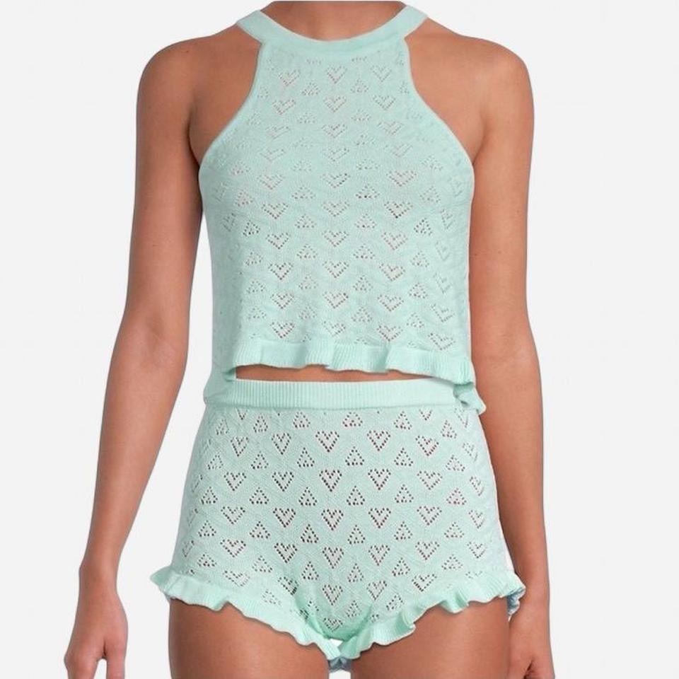 Heart Pointelle Light Blue Set By Free People
